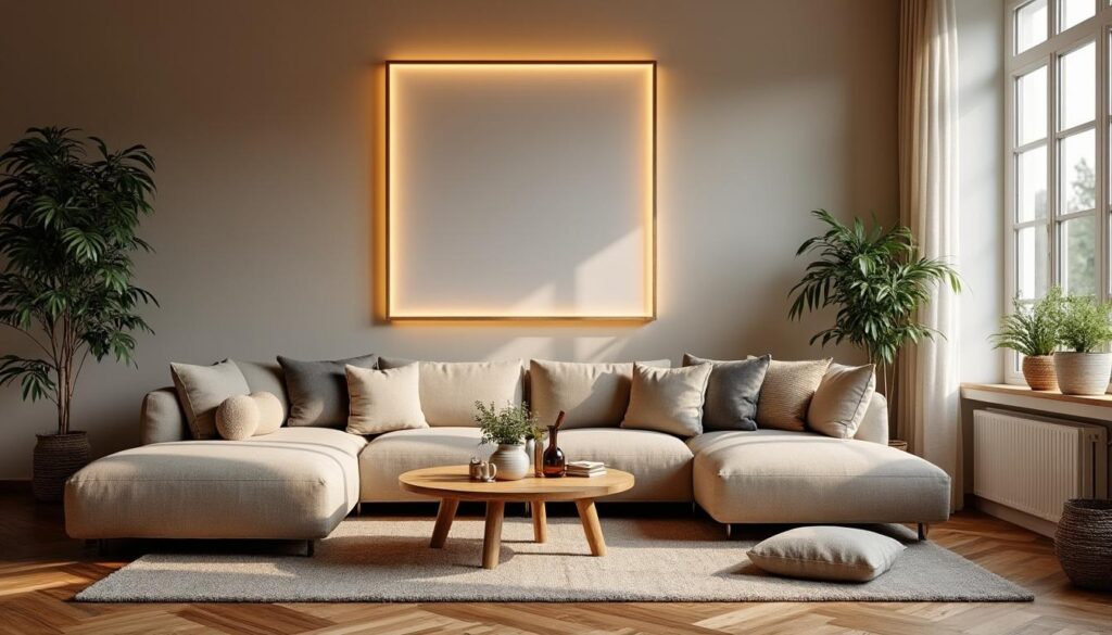 Comment intégrer un cadre lumineux dans un salon moderne