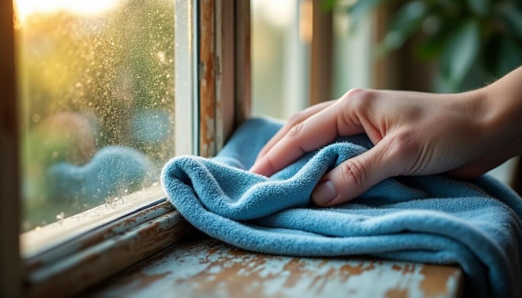 Nettoyer soigneusement tous les recoins des fenêtres avec un chiffon adapté