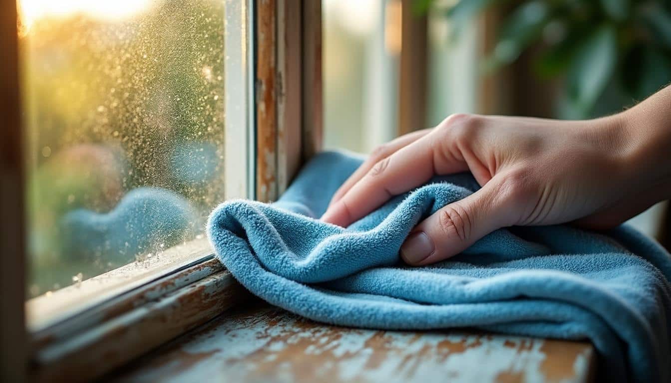 Nettoyer soigneusement tous les recoins des fenêtres avec un chiffon adapté