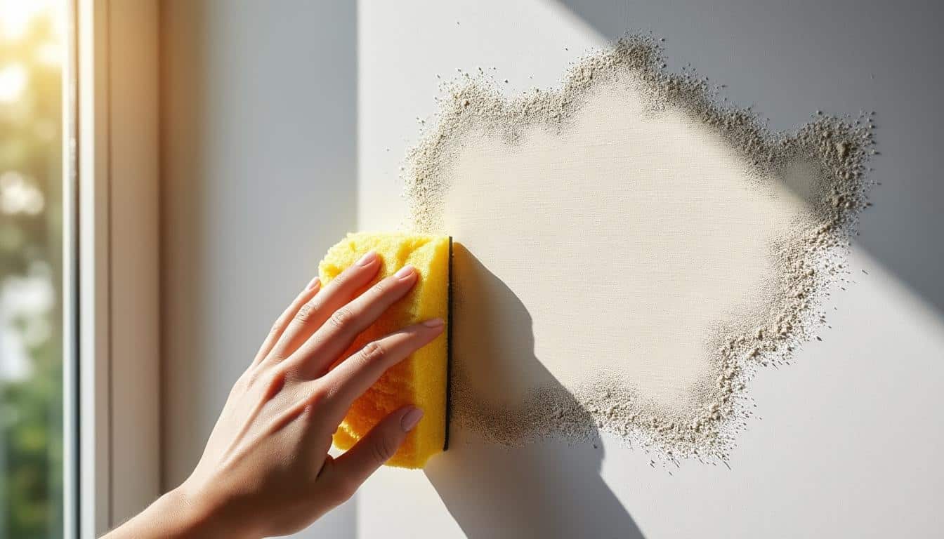 Comment enlever les traces murales tenaces avec une éponge ?