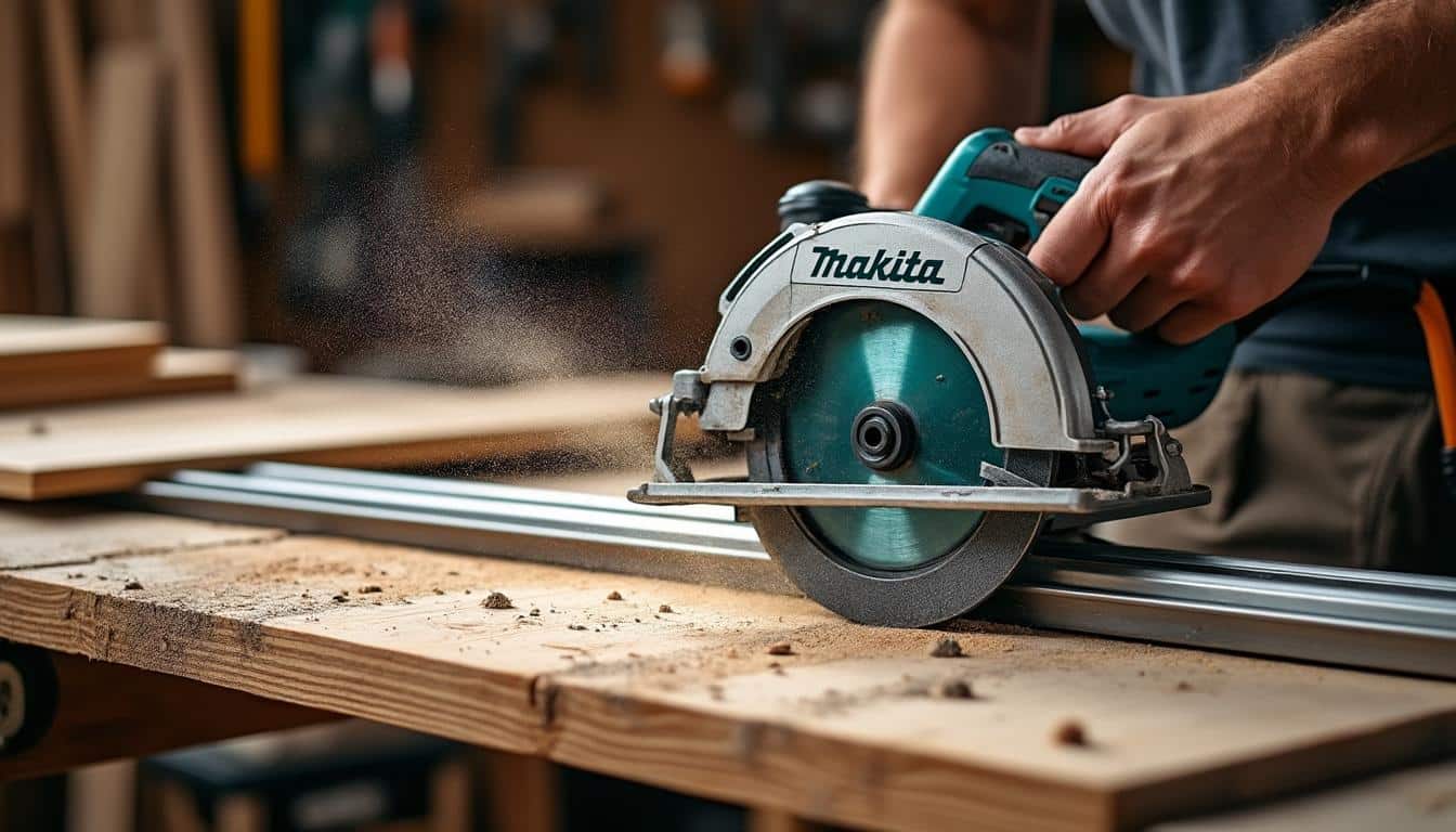 Scie circulaire sur rail Makita : précision et performance au rendez-vous