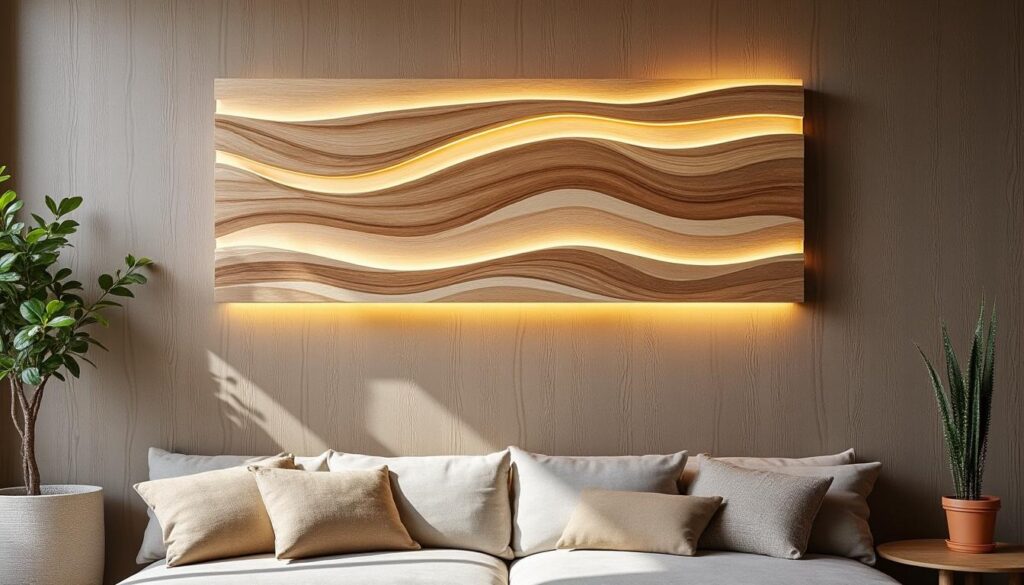 Applique murale en bois : charme naturel et éclairage chaleureux